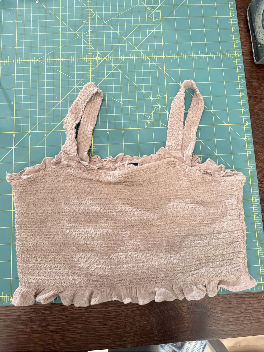 Papermoon Beige Smocked Ruffle Camisole